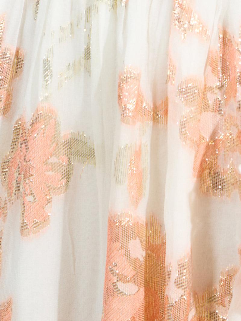 French Connection Elko Jacquard Fluted Midi Dress Ballet Pink Multi