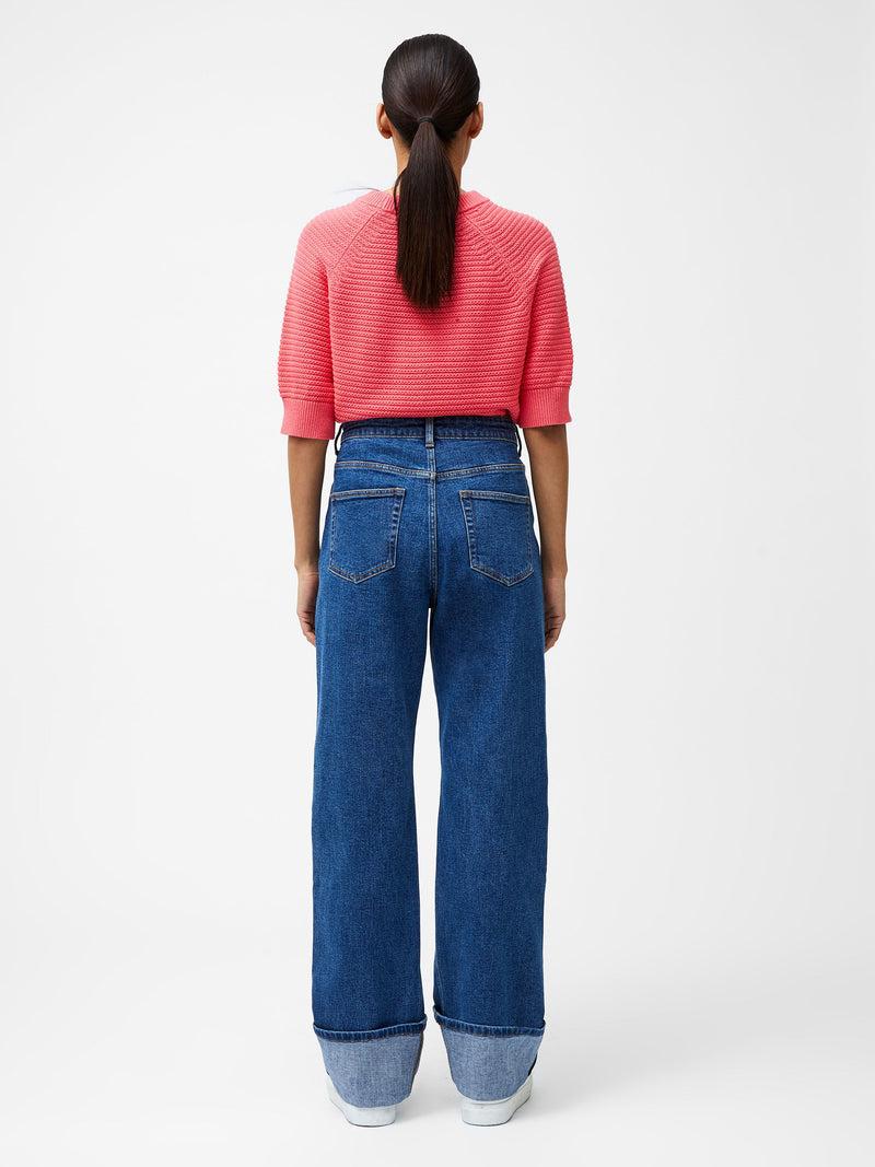 French Connection Elliot Denim Straight Leg Turn Up Jeans Vintage Blue