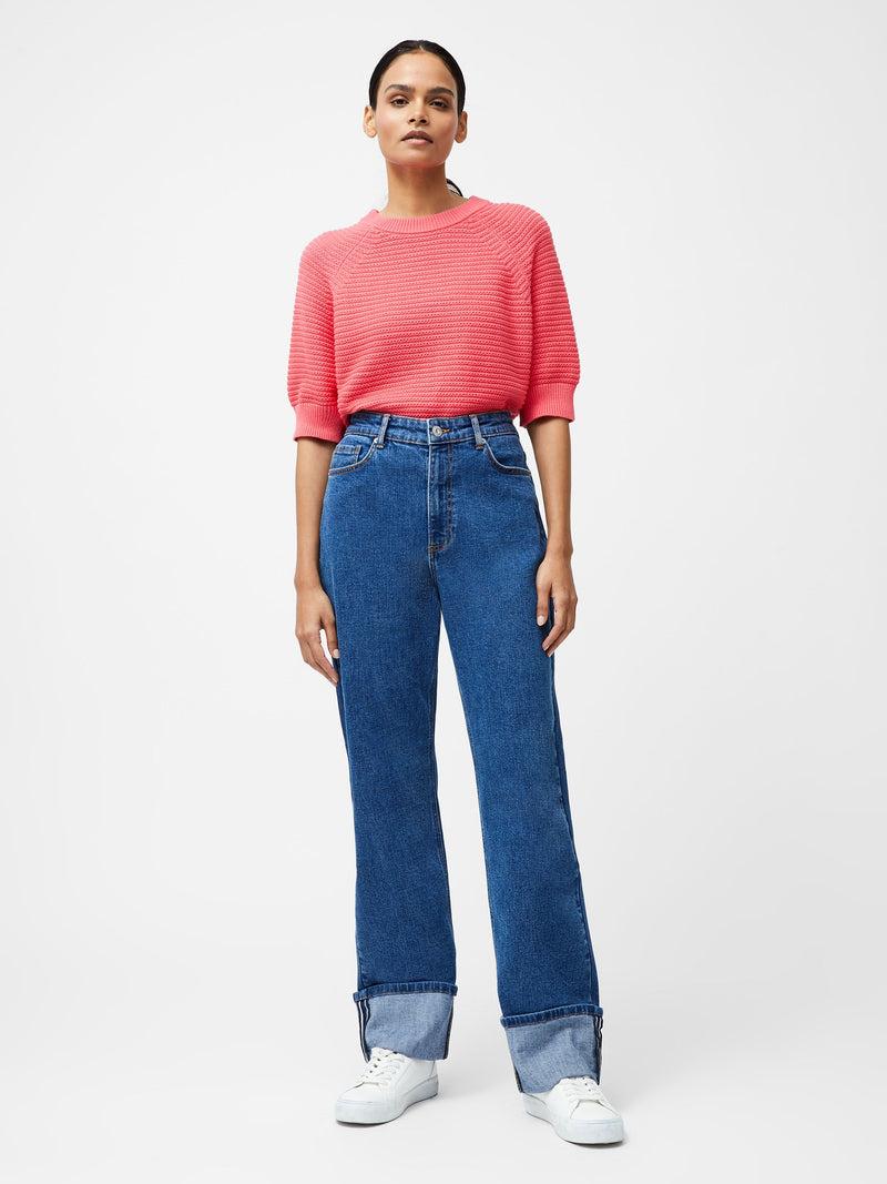 french connection Elliot Denim Straight Leg Turn Up Jeans Vintage Blue