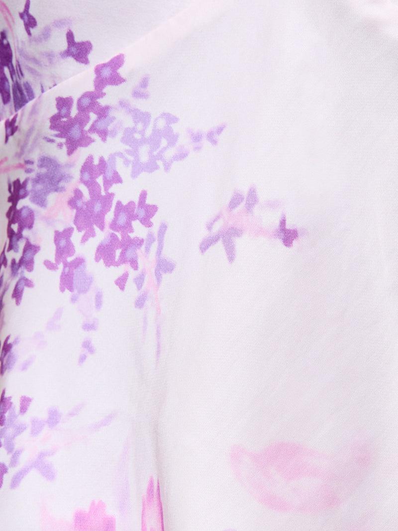 French Connection Elyria Oona Satin Babydoll Top Sweet Pink Multi