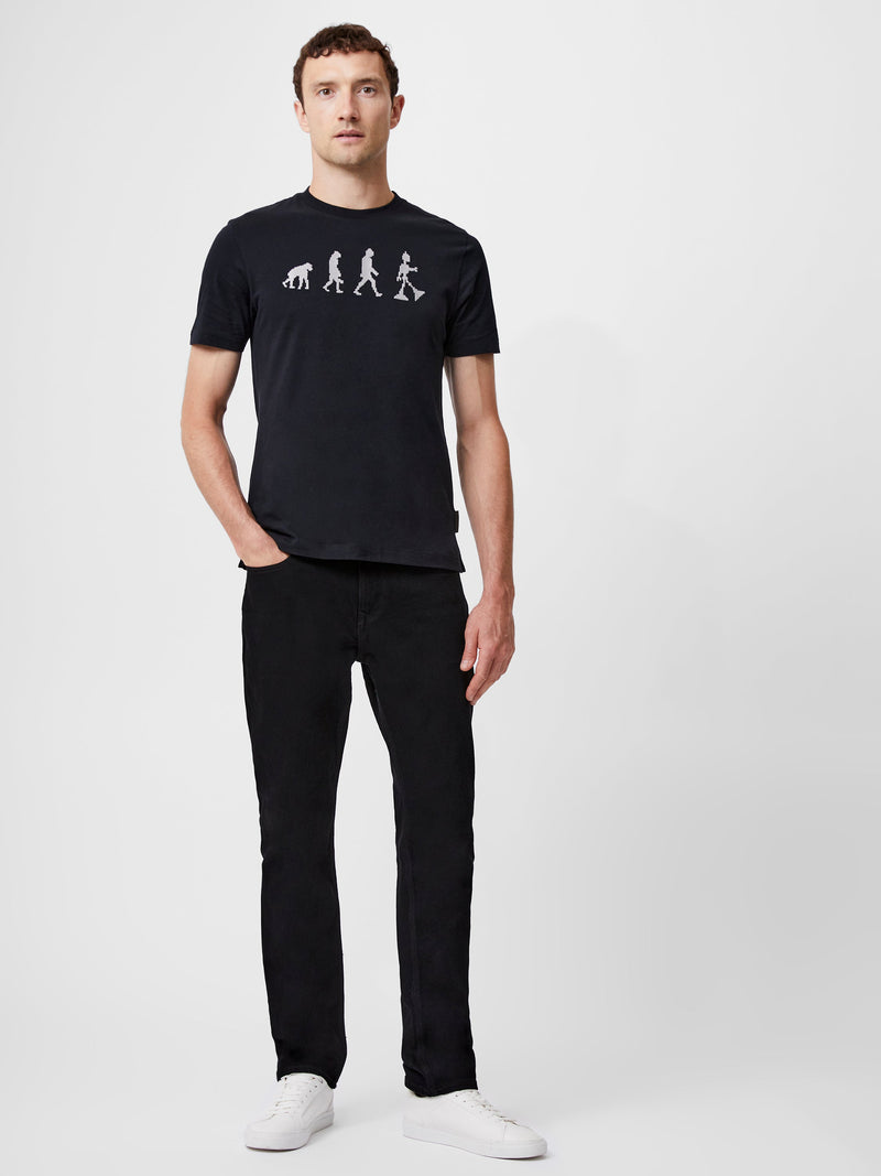 French Connection Embroidered Evolution Graphic T-Shirt Black