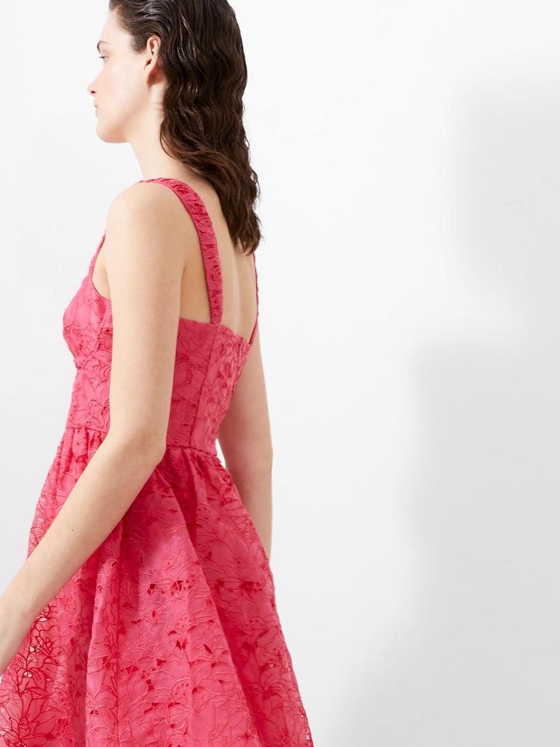 French Connection Embroidered Lace Strappy Dress Azalea
