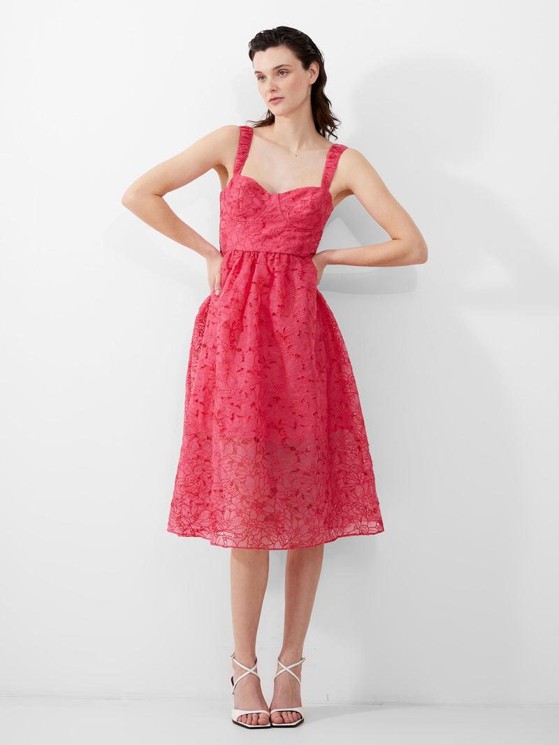 french connection Embroidered Lace Strappy Dress Azalea