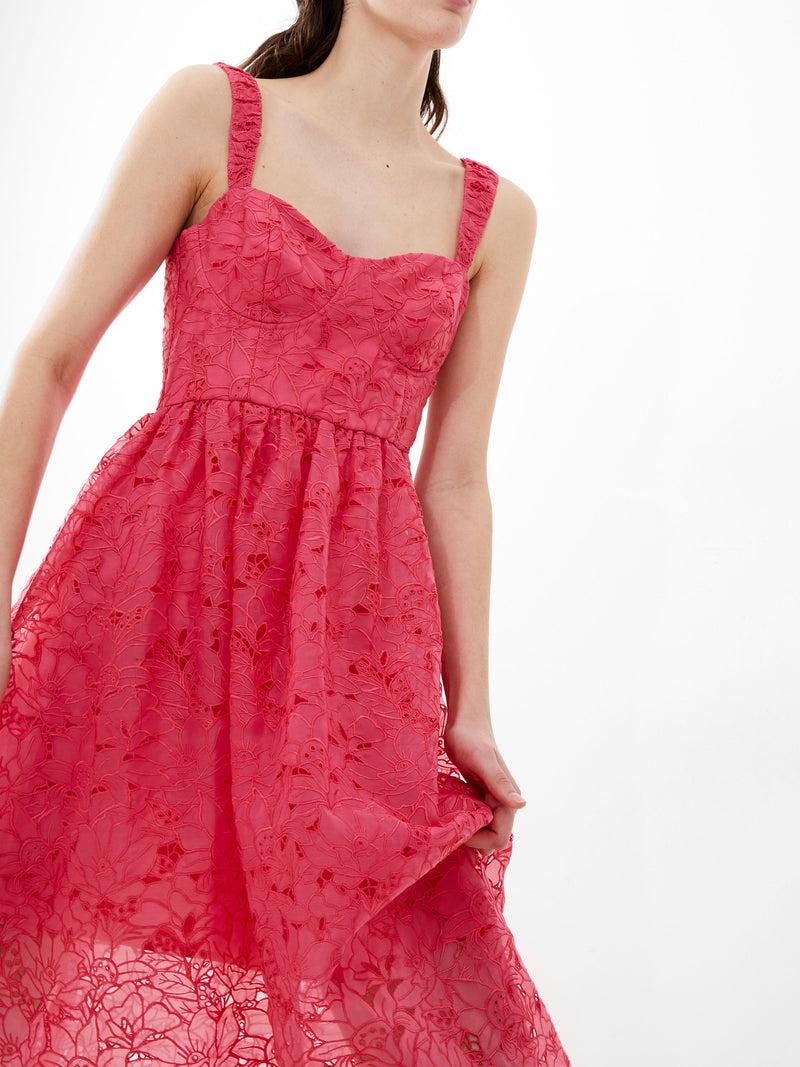 French Connection Embroidered Lace Strappy Dress Azalea