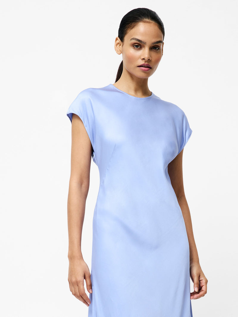 French Connection Ennis Eco Satin Column Shape Dress Pale Iris