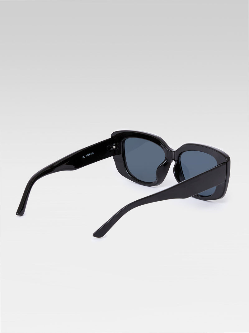 French Connection Fashion Cat Eye Sunglasses Shiny Black
