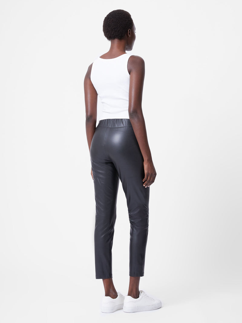 French Connection Faux Leather Side Zip Skinny Trousers Black