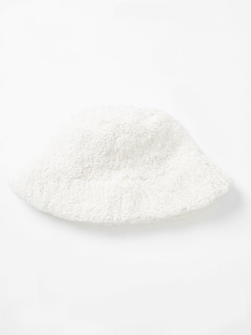 french connection Faux Shearling Bucket Hat Oatmeal