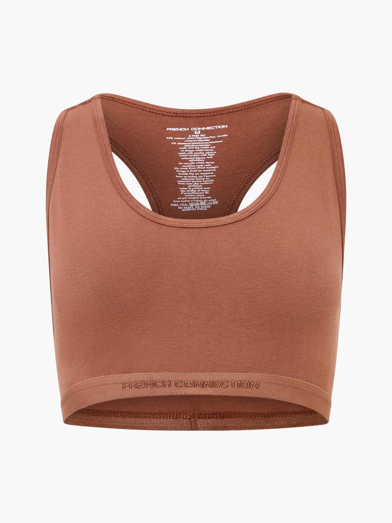French Connection Fc 2 Pack Crop Top Tonal Black/Light Brown