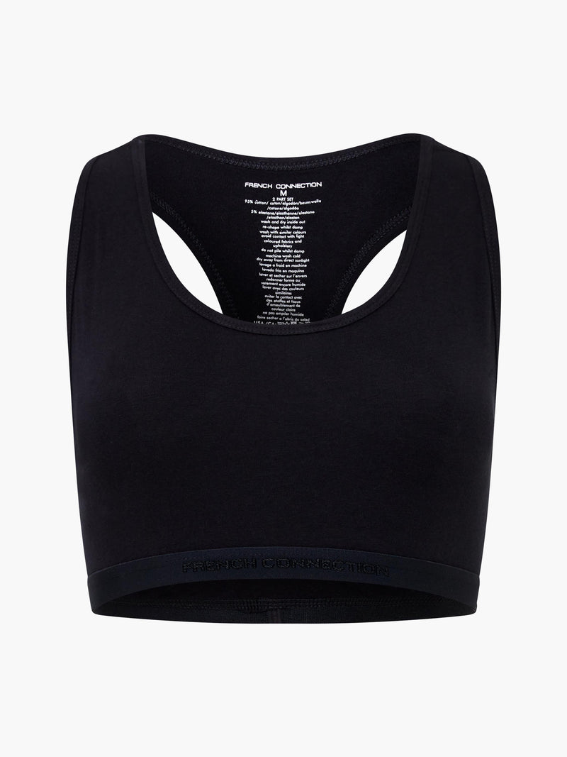 French Connection Fc 2 Pack Crop Top Tonal Black/Light Brown