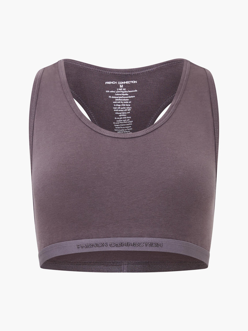 French Connection Fc 2 Pack Crop Top Tonal Blue Tempest/Grey Excalibor
