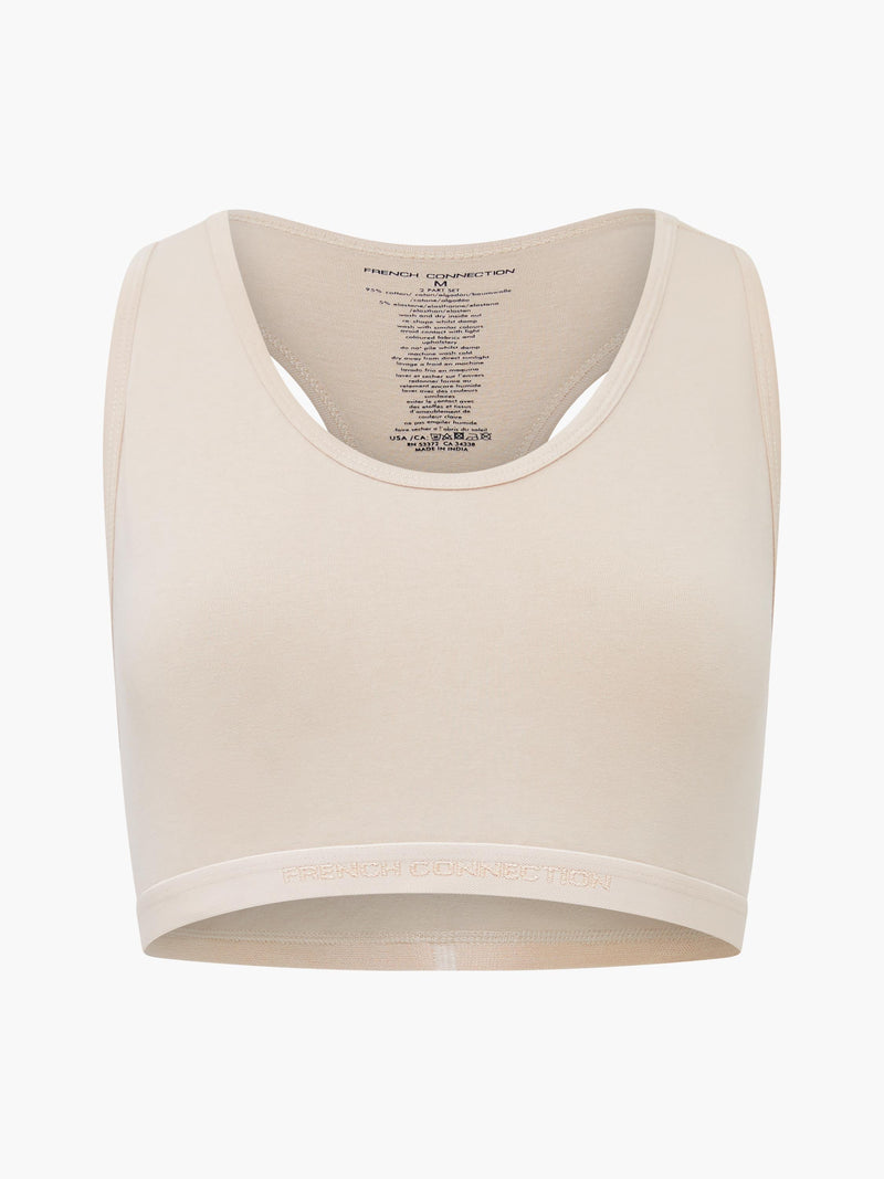 French Connection Fc 2 Pack Crop Top Tonal Nude/Grey Excalibur