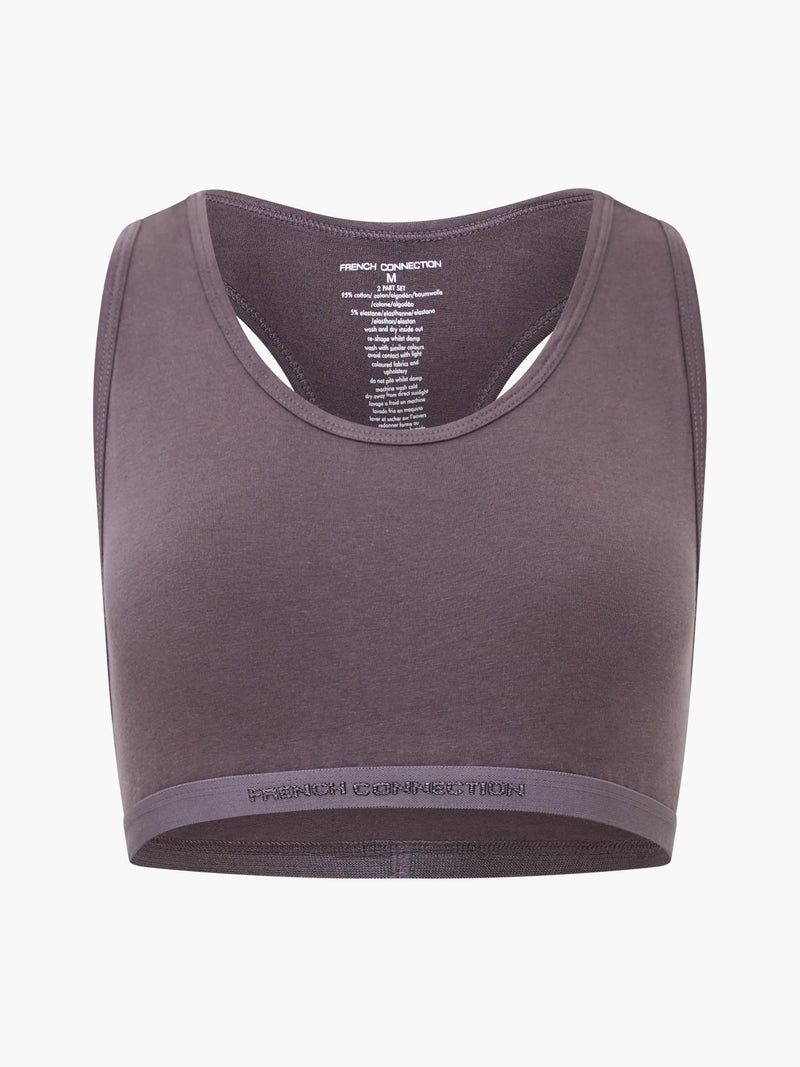 French Connection Fc 2 Pack Crop Top Tonal Nude/Grey Excalibur