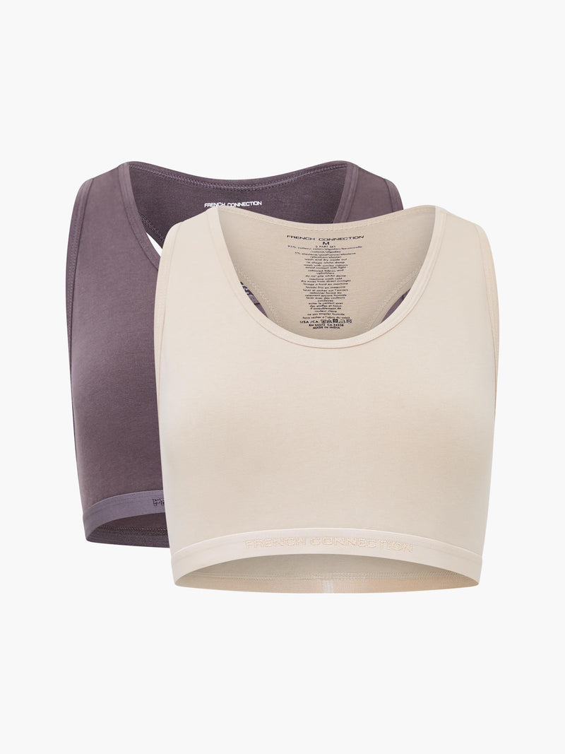 french connection Fc 2 Pack Crop Top Tonal Nude/Grey Excalibur