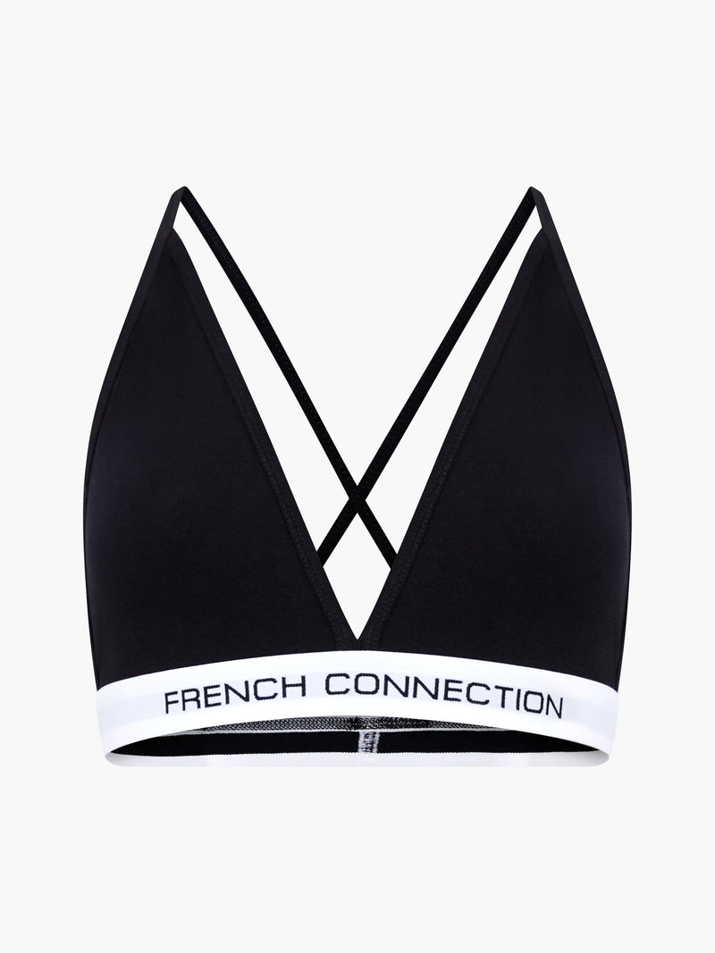 French Connection Fc 2 Pack Logo Bralette Black/Grey