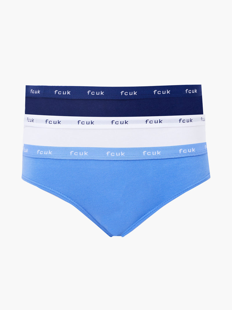 french connection FCUK 3 Pack Briefs Navy/White/Blue