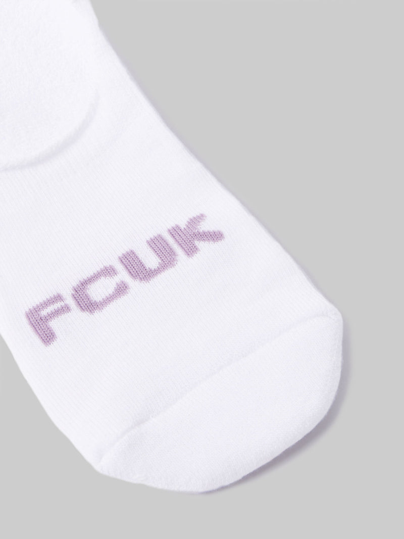 French Connection FCUK 3 Pack Invisible Socks White/Lilac/Grey