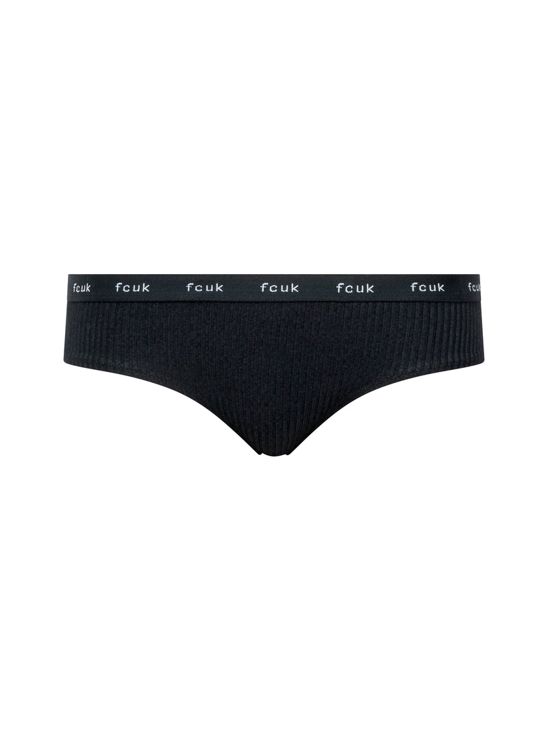 French Connection FCUK 3 Pack Ribbed Briefs Black/White