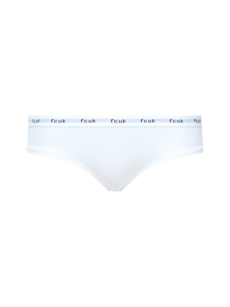 French Connection FCUK 3 Pack Ribbed Briefs Black/White