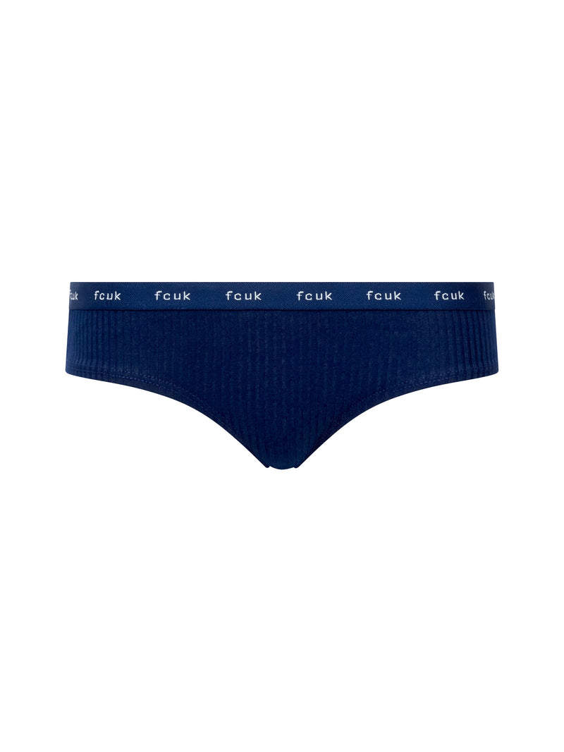 French Connection FCUK 3 Pack Ribbed Briefs Blue/Navy/White