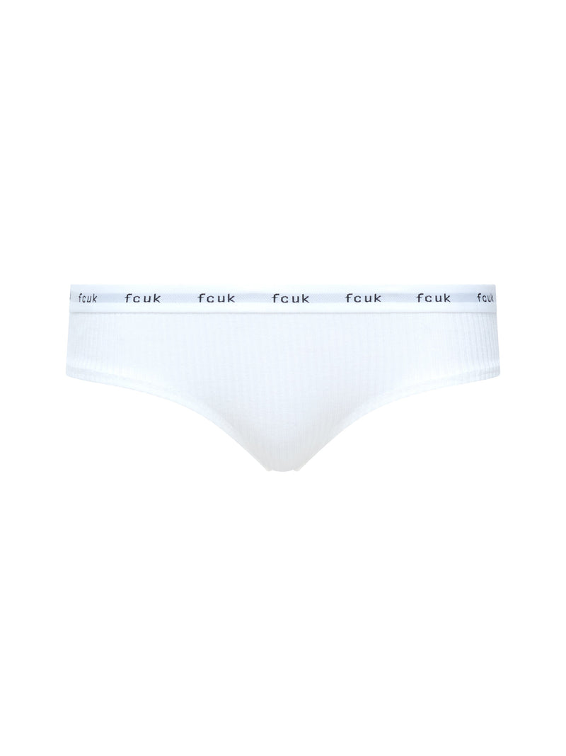 French Connection FCUK 3 Pack Ribbed Briefs Grey/White/Pink