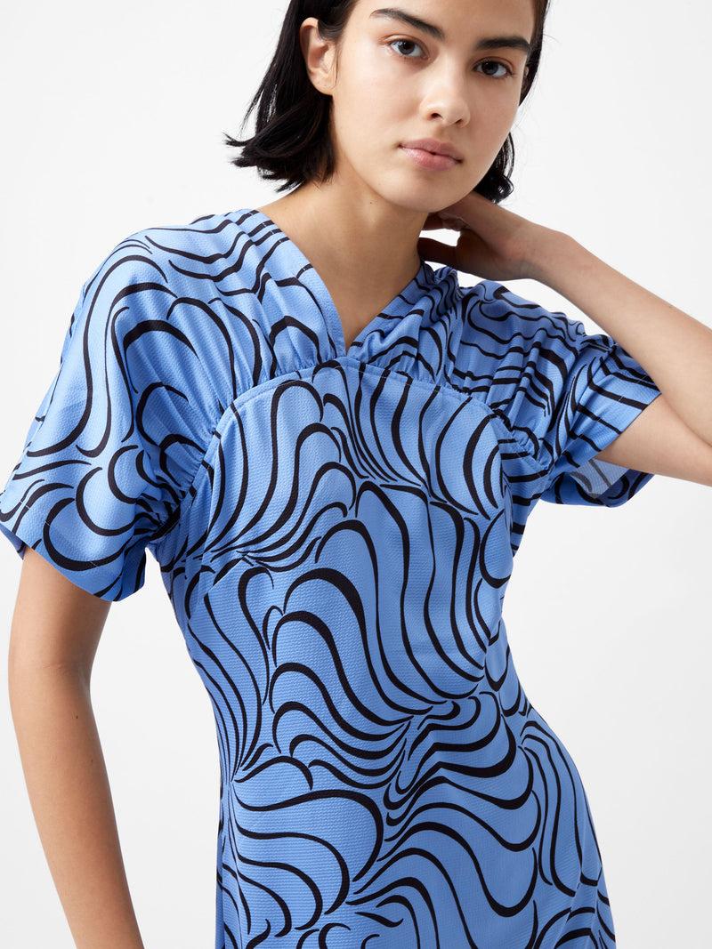 French Connection Felecia Eliza Dress Dusted Blue/Blackout