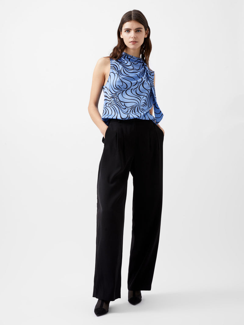 French Connection Felecia Eliza Top Dusted Blue/Blackout