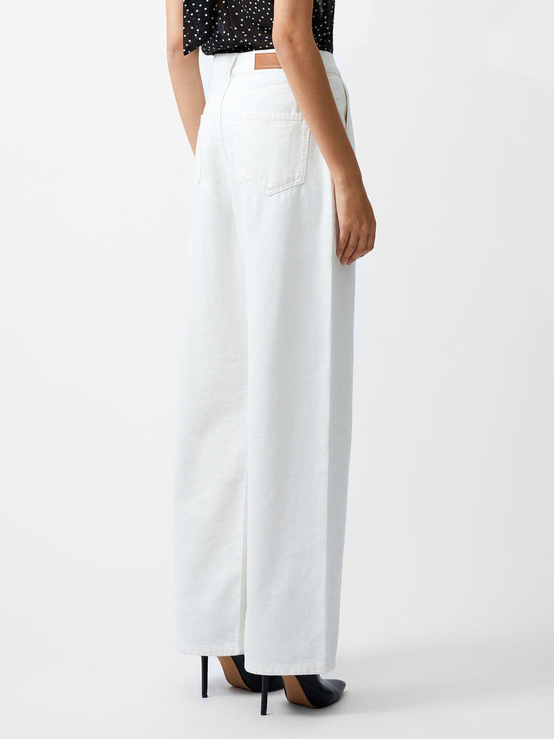 French Connection Finley Denim Wide Leg Jeans 32 Inch Ecru