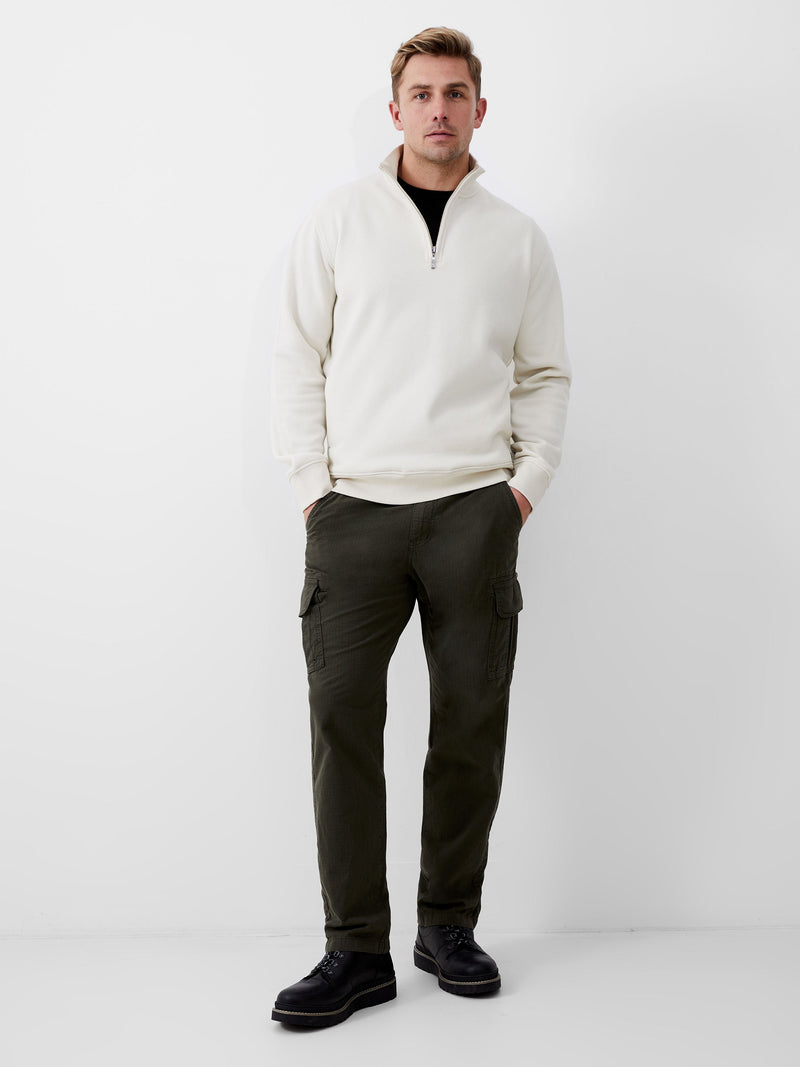 French Connection Fleeceback Funnel Neck Half Zip Sweatshirt