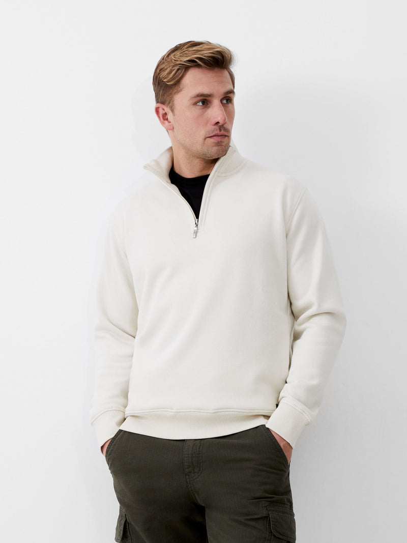 french connection Fleeceback Funnel Neck Half Zip Sweatshirt