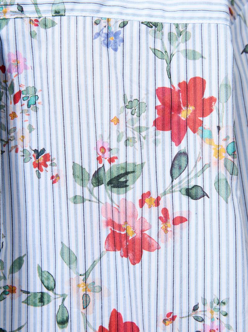 French Connection Floral Stripe Printed Long Sleeve Shirt Floral Multi
