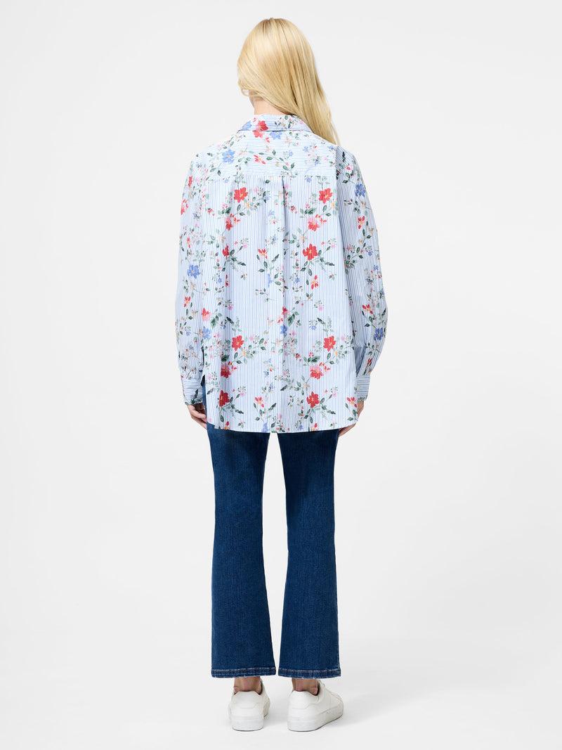 French Connection Floral Stripe Printed Long Sleeve Shirt Floral Multi