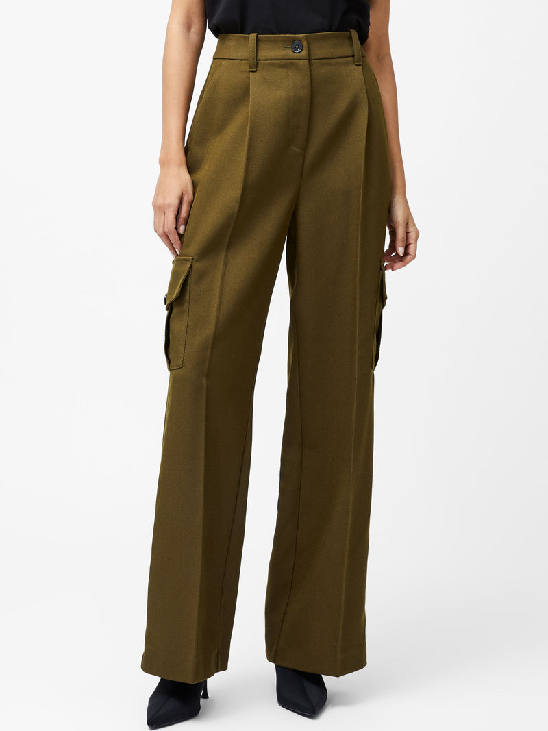 French Connection Florence Twill Combat Trousers Khaki