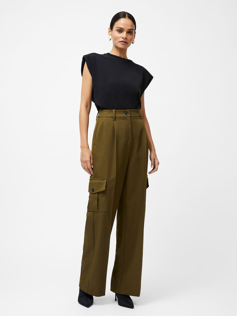 french connection Florence Twill Combat Trousers Khaki