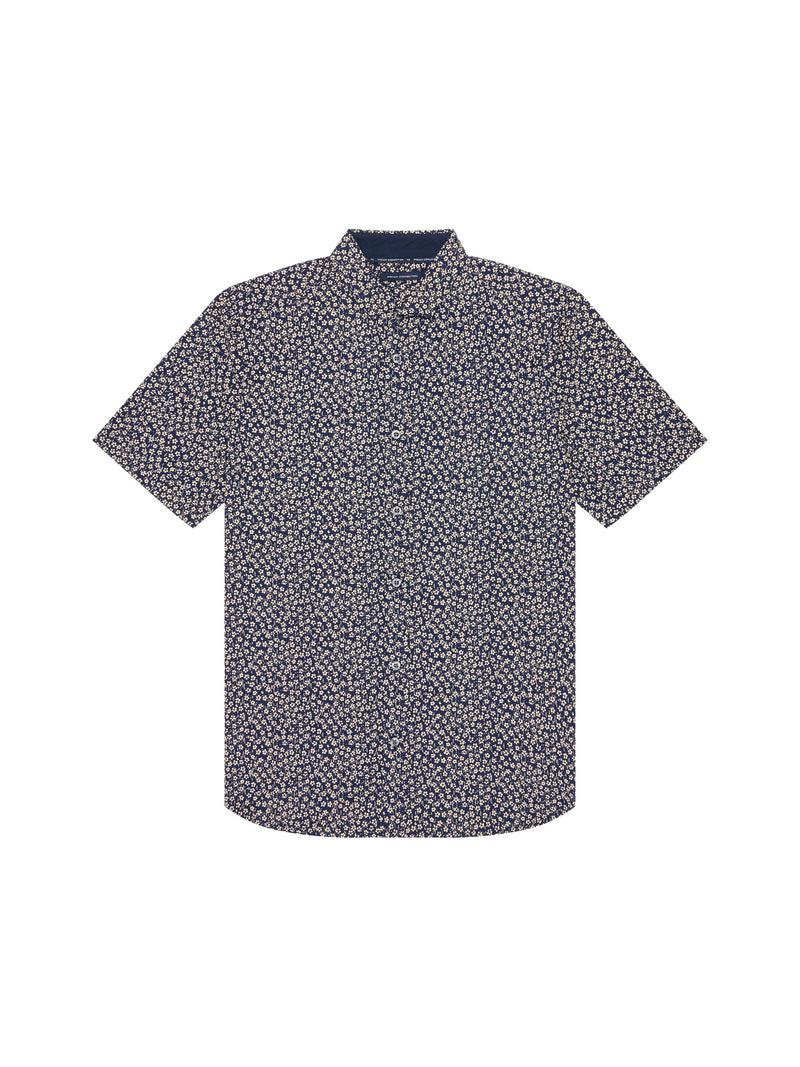 french connection Flower Short Sleeve Shirt Marine 5 Flower