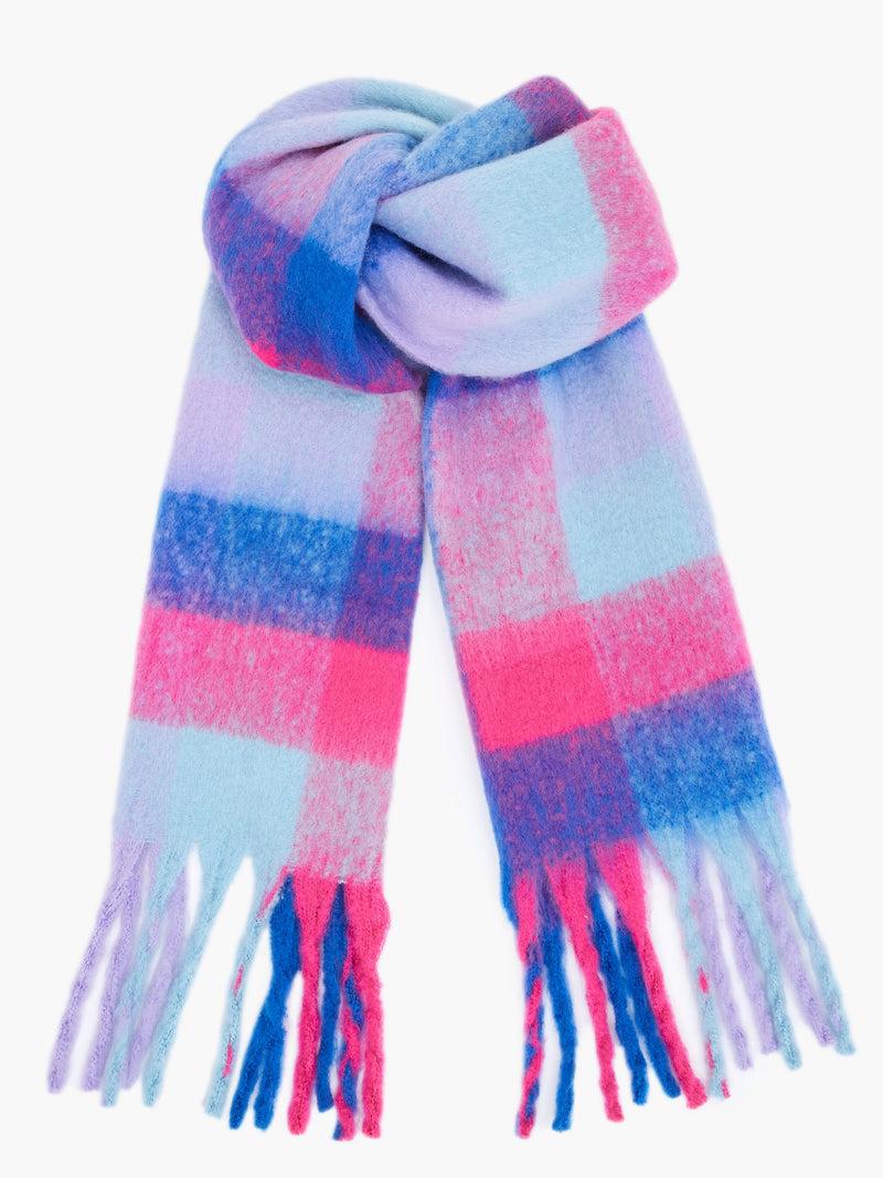 French Connection Fluffy Check Scarf Multi/Winter White