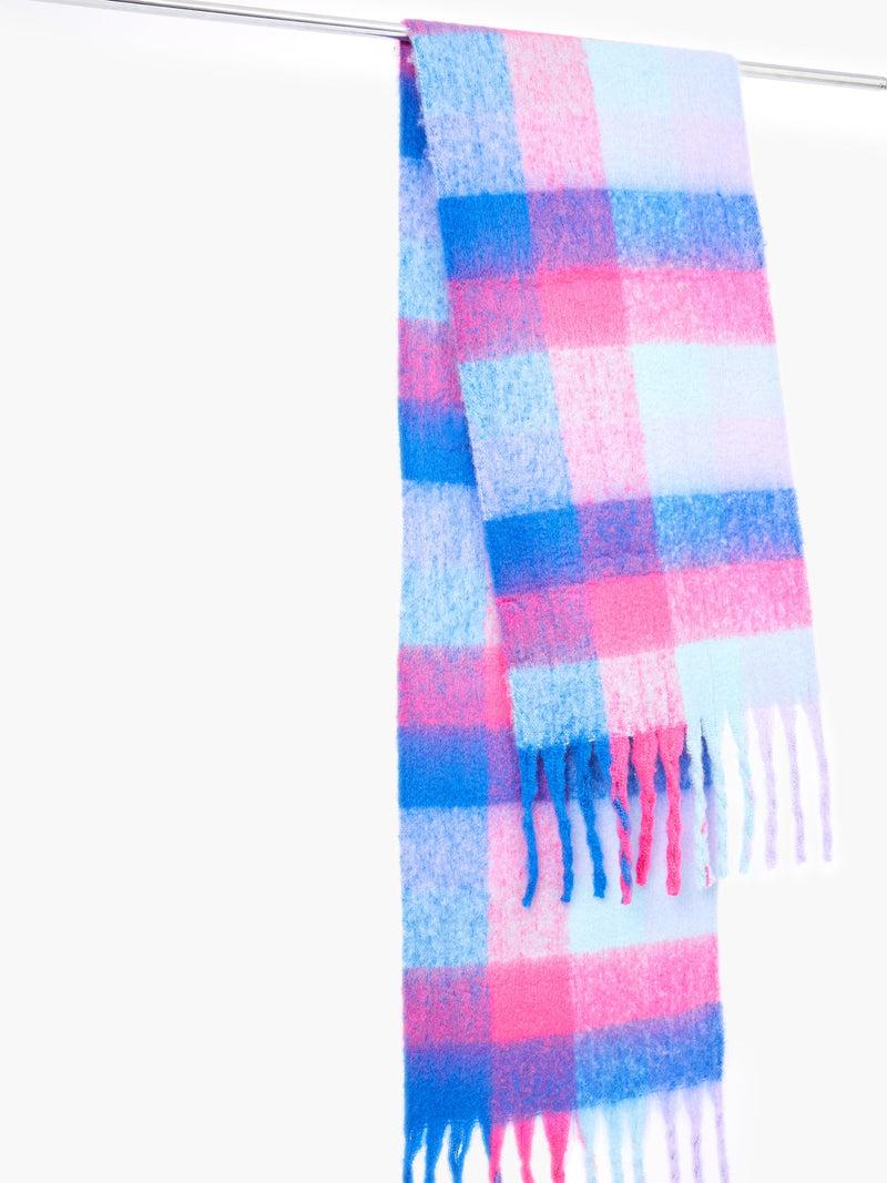French Connection Fluffy Check Scarf Multi/Winter White