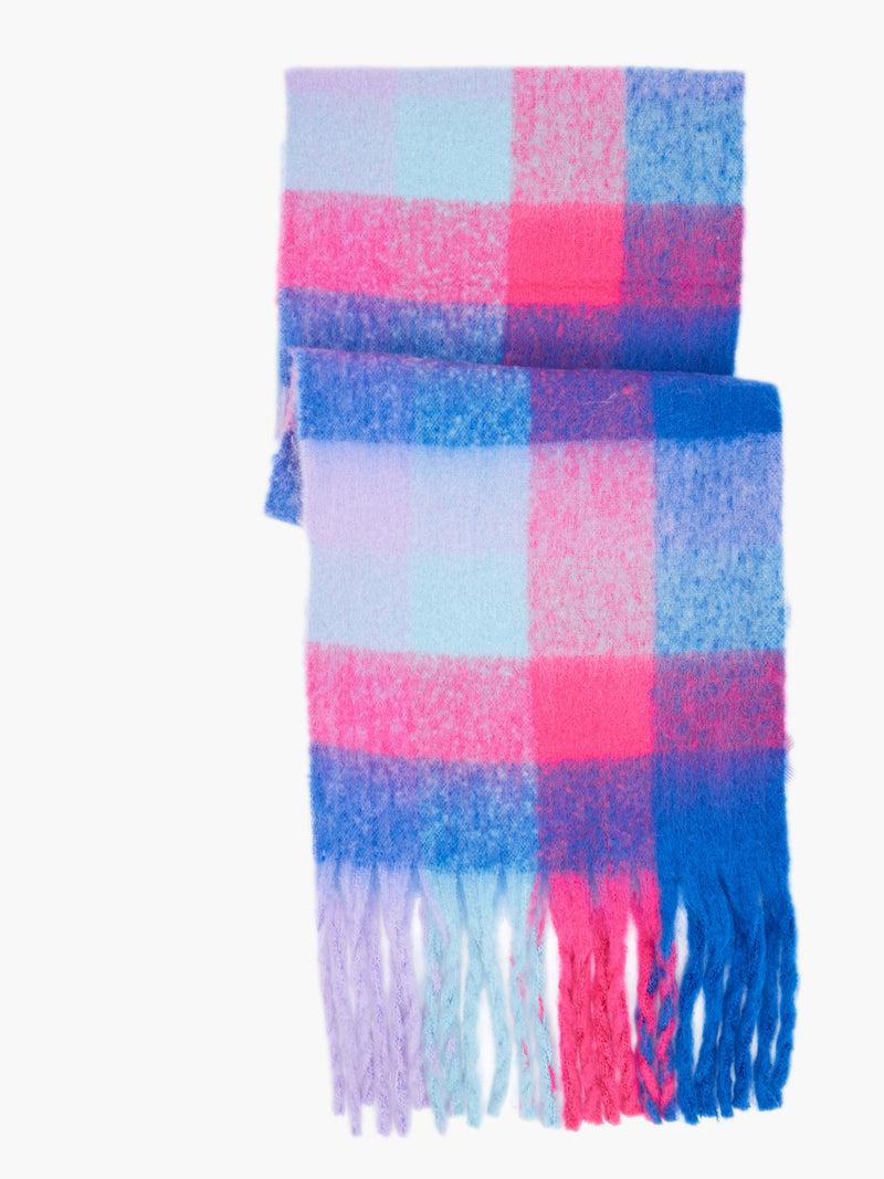 french connection Fluffy Check Scarf Multi/Winter White