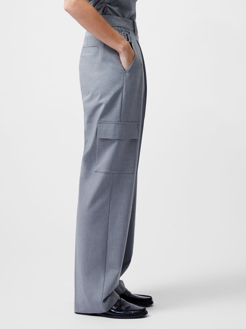 French Connection Franklin Barrel Leg Cargo Trousers Grey