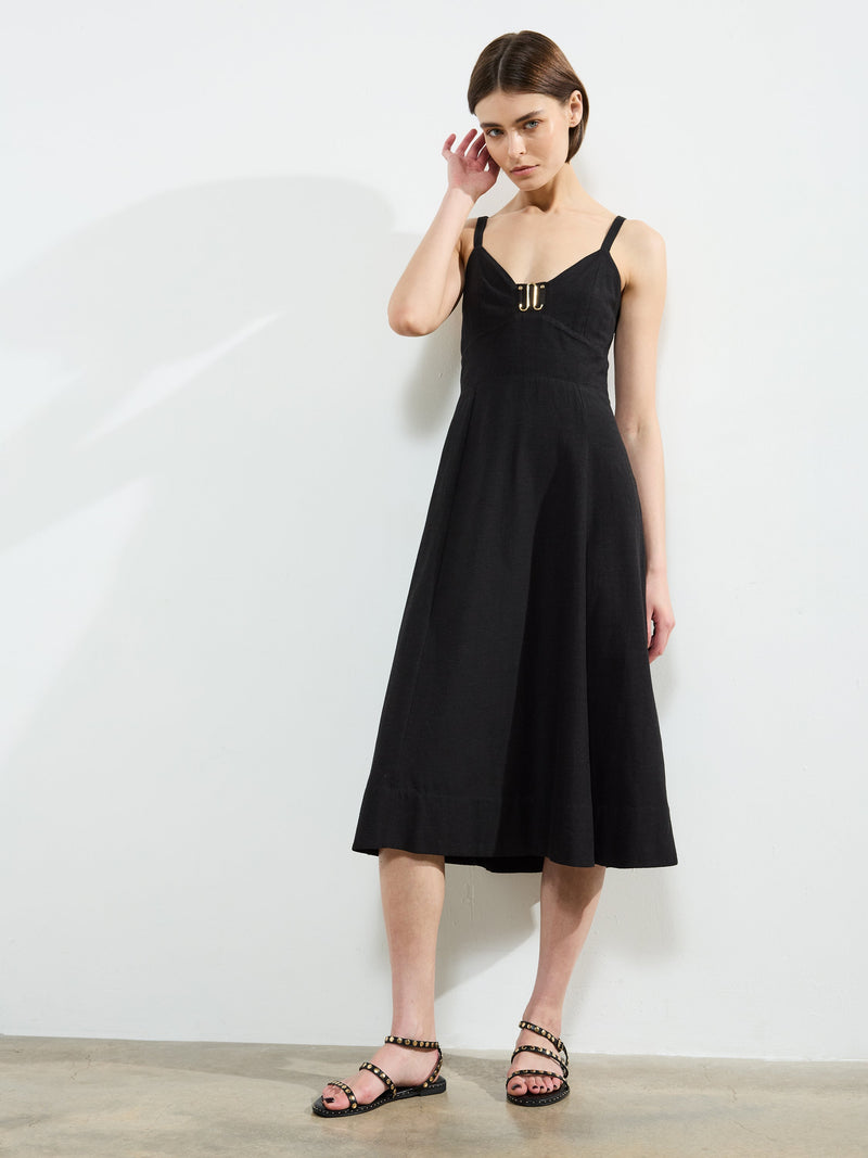 french connection Ariette Strappy Midi Dress Black
