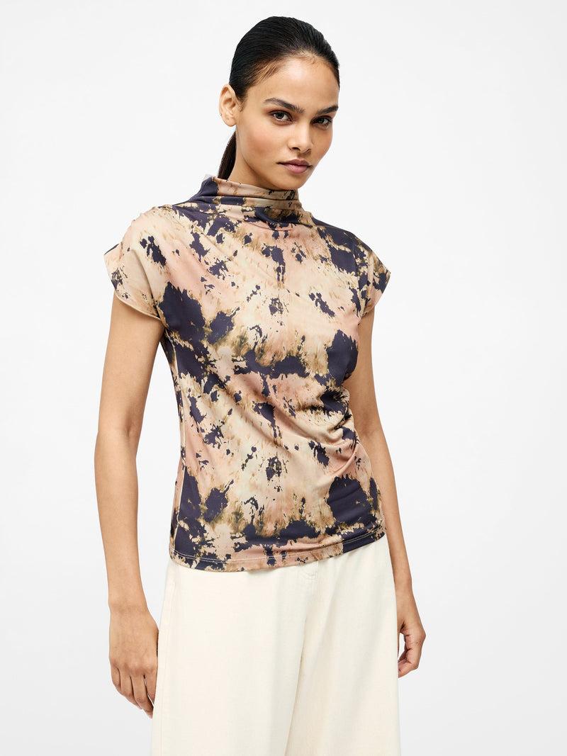 french connection Ava Ruched Top Mocha Mousse