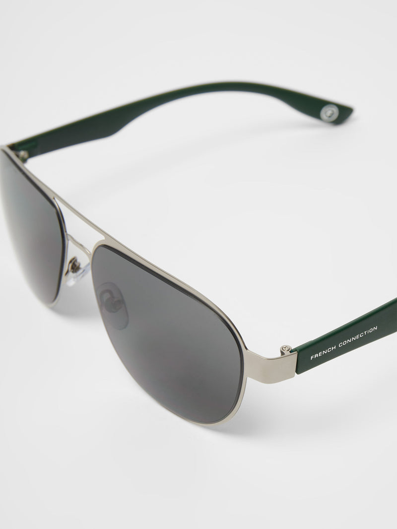 French Connection Aviator Sunglasses Gunmetal