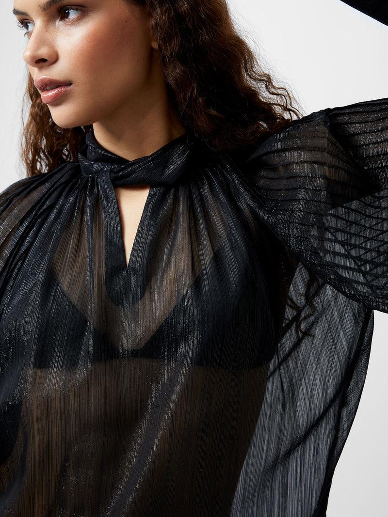 French Connection Beth Lurex Keyhole Top Blackout