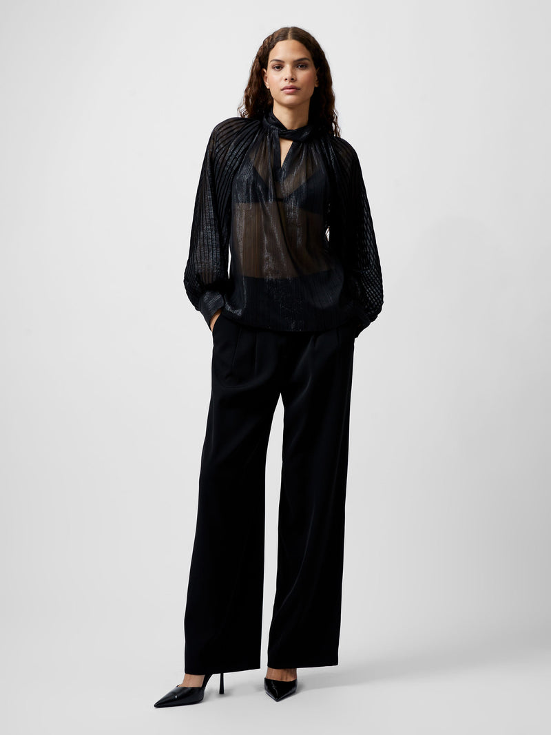 French Connection Beth Lurex Keyhole Top Blackout