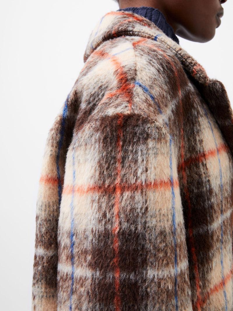 French Connection Blake Check Coat Black Multi