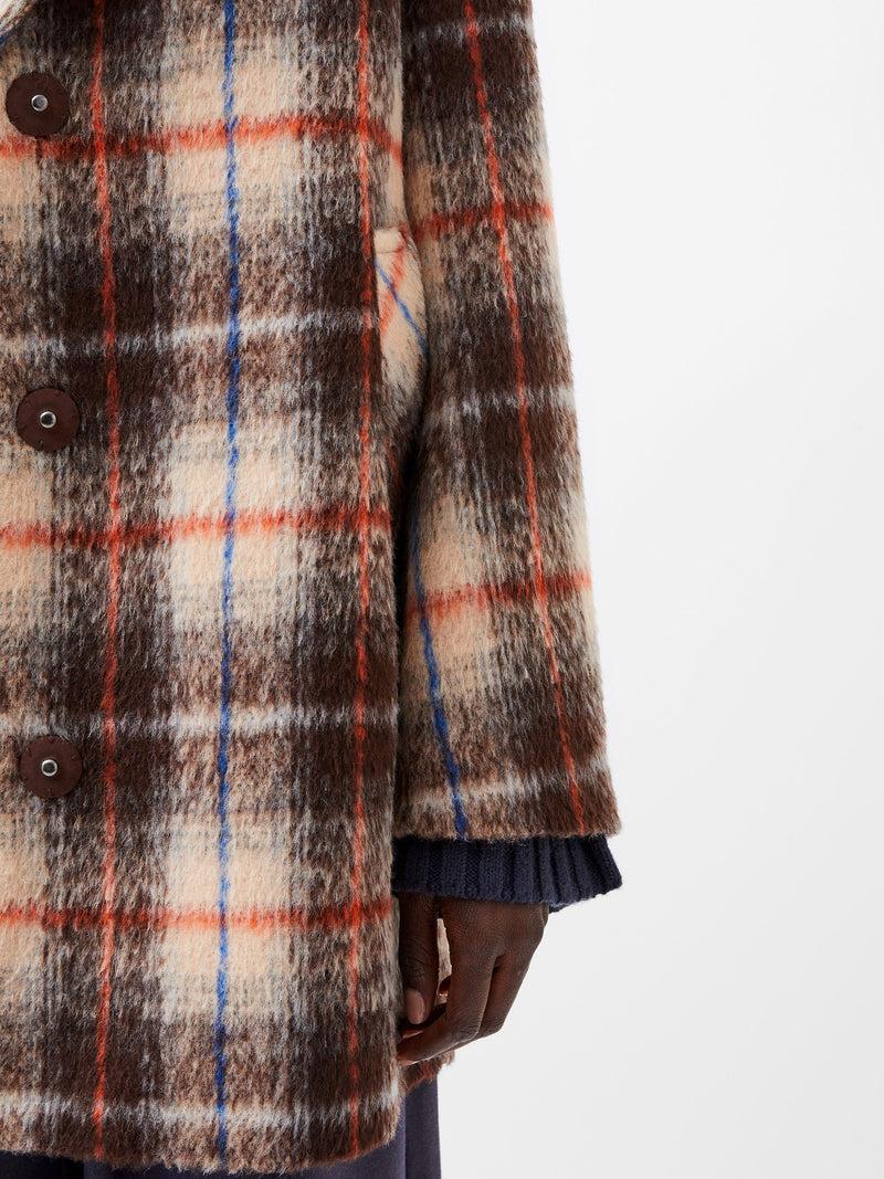 French Connection Blake Check Coat Black Multi