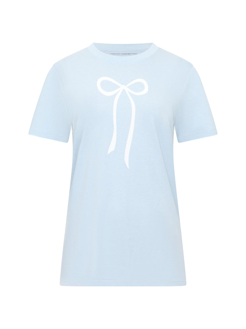 french connection Bow T-Shirt Cashmere Blue/White