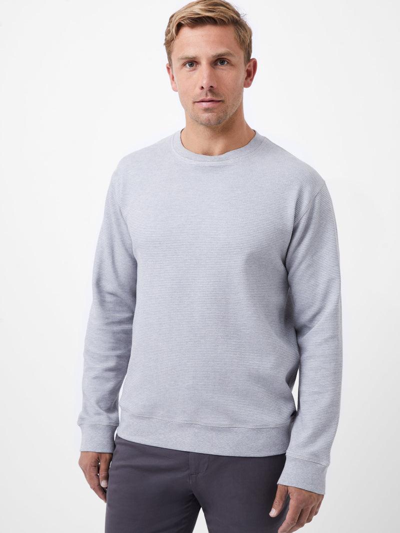 French Connection Box Waffle Crew Neck Jumper Grey