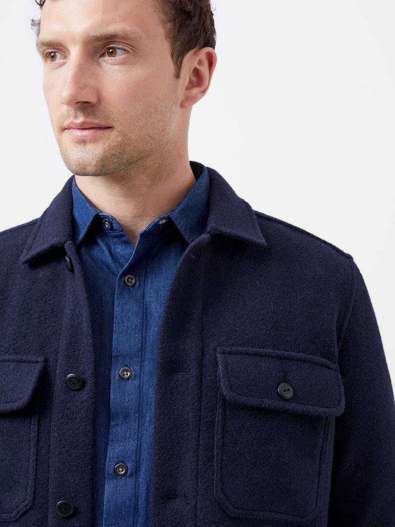 French Connection Brushed Overshirt Marine
