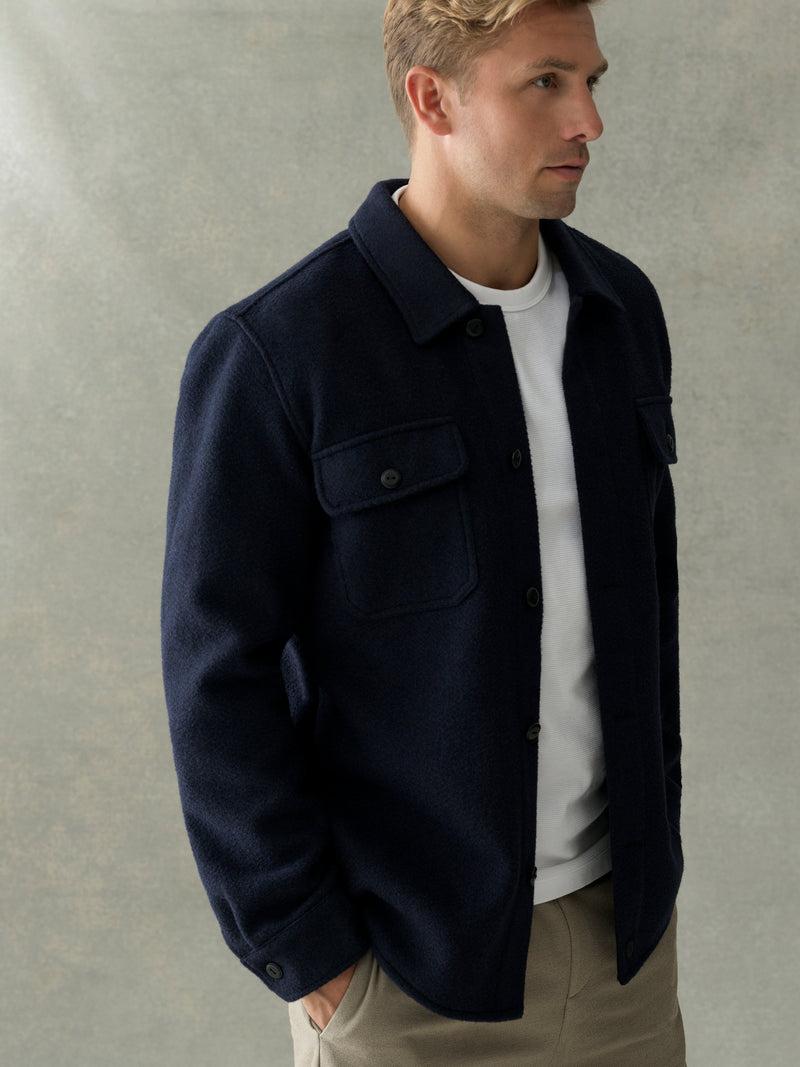 french connection Brushed Overshirt Marine